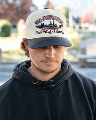 Washington D.C. Snapback - The Ovechkin (Cream/Navy) - Shells Vintage Hat Co.