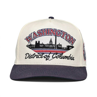 Washington D.C. Snapback - The Ovechkin (Cream/Navy) - Shells Vintage Hat Co.