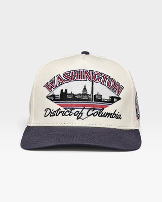 Washington D.C. Snapback - The Ovechkin (Cream/Navy) - Shells Vintage Hat Co.