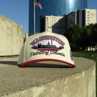 Washington D.C. Snapback - The Ovechkin (Cream/Red) - Shells Vintage Hat Co.