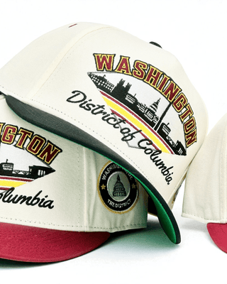 Washington D.C. Snapback - The Riggins (Cream/Black) - Shells Vintage Hat Co.
