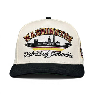Washington D.C. Snapback - The Riggins (Cream/Black) - Shells Vintage Hat Co.