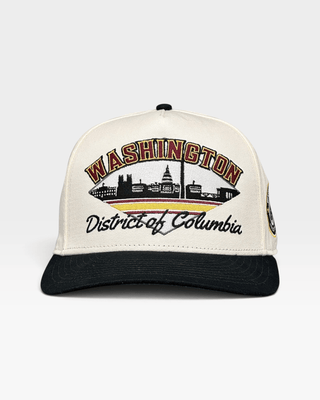 Washington D.C. Snapback - The Riggins (Cream/Black) - Shells Vintage Hat Co.