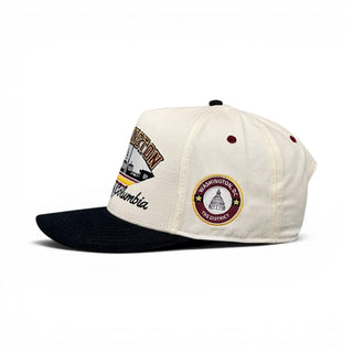 Washington D.C. Snapback - The Riggins (Cream/Black) - Shells Vintage Hat Co.