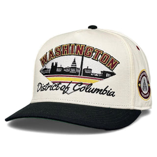 Washington D.C. Snapback - The Riggins (Cream/Black) - Shells Vintage Hat Co.