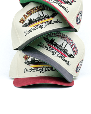 Washington D.C. Snapback - The Riggins (Cream/Black) - Shells Vintage Hat Co.