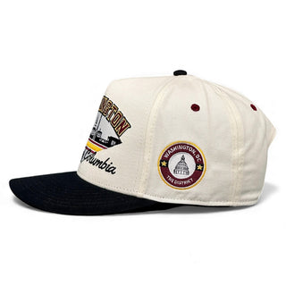 Washington D.C. Snapback - The Riggins (Cream/Black) - Shells Vintage Hat Co.