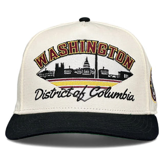 Washington D.C. Snapback - The Riggins (Cream/Black) - Shells Vintage Hat Co.