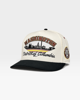 Washington D.C. Snapback - The Riggins (Cream/Black) - Shells Vintage Hat Co.