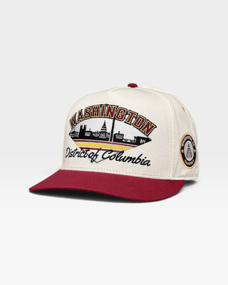 Washington D.C. Snapback - The Riggins (Cream/Crimson) - Shells Vintage Hat Co.