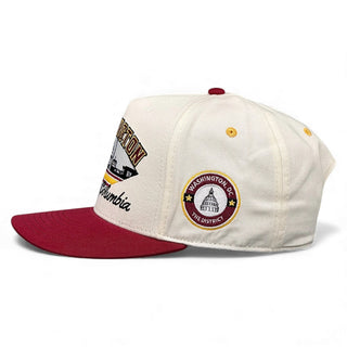 Washington D.C. Snapback - The Riggins (Cream/Crimson) - Shells Vintage Hat Co.
