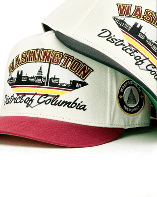 Washington D.C. Snapback - The Riggins (Cream/Crimson) - Shells Vintage Hat Co.