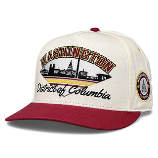 Washington D.C. Snapback - The Riggins (Cream/Crimson) - Shells Vintage Hat Co.