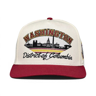 Washington D.C. Snapback - The Riggins (Cream/Crimson) - Shells Vintage Hat Co.