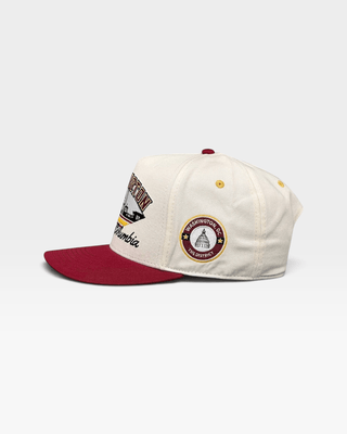 Washington D.C. Snapback - The Riggins (Cream/Crimson) - Shells Vintage Hat Co.