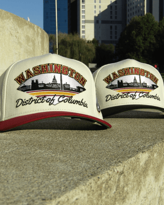 Washington D.C. Snapback - The Riggins (Cream/Crimson) - Shells Vintage Hat Co.
