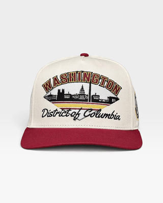 Washington D.C. Snapback - The Riggins (Cream/Crimson) - Shells Vintage Hat Co.