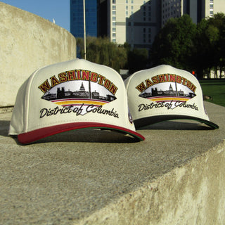 Washington D.C. Snapback - The Riggins (Cream/Crimson) - Shells Vintage Hat Co.