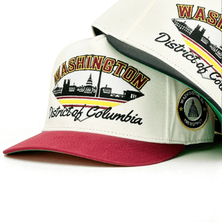Washington D.C. Snapback - The Riggins (Cream/Crimson) - Shells Vintage Hat Co.