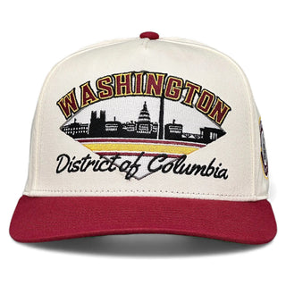 Washington D.C. Snapback - The Riggins (Cream/Crimson) - Shells Vintage Hat Co.