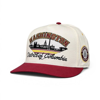 Washington D.C. Snapback - The Riggins (Cream/Crimson) - Shells Vintage Hat Co.
