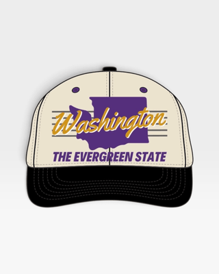 Washington Snapback - The Husky (Cream/Black) - Shells Vintage Hat Co.