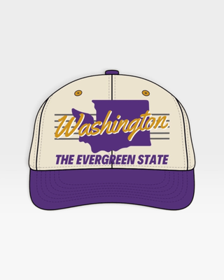 Washington Snapback - The Husky (Cream/Purple) - Shells Vintage Hat Co.