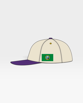 Washington Snapback - The Husky (Cream/Purple) - Shells Vintage Hat Co.