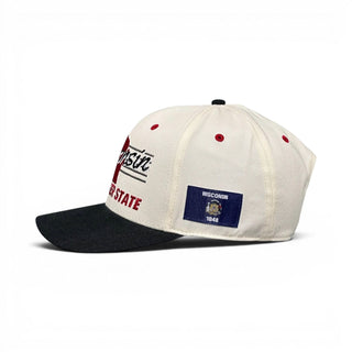 Wisconsin Snapback - The Watt (Cream/Black) - Shells Vintage Hat Co.