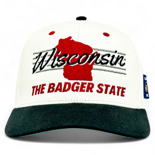 Wisconsin Snapback - The Watt (Cream/Black) - Shells Vintage Hat Co.