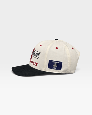 Wisconsin Snapback - The Watt (Cream/Black) - Shells Vintage Hat Co.