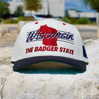 Wisconsin Snapback - The Watt (Cream/Black) - Shells Vintage Hat Co.