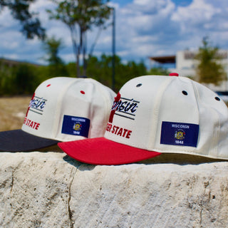 Wisconsin Snapback - The Watt (Cream/Black) - Shells Vintage Hat Co.