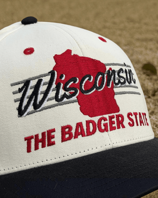 Wisconsin Snapback - The Watt (Cream/Black) - Shells Vintage Hat Co.