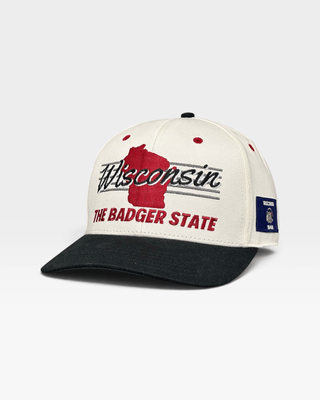 Wisconsin Snapback - The Watt (Cream/Black) - Shells Vintage Hat Co.