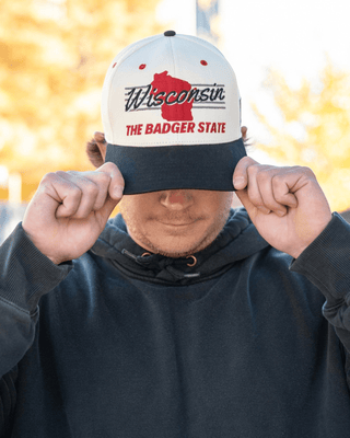 Wisconsin Snapback - The Watt (Cream/Black) - Shells Vintage Hat Co.