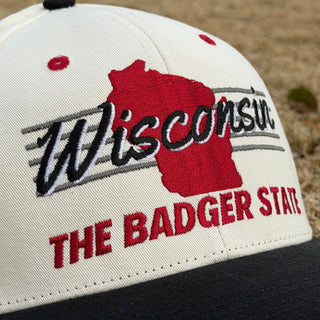Wisconsin Snapback - The Watt (Cream/Black) - Shells Vintage Hat Co.