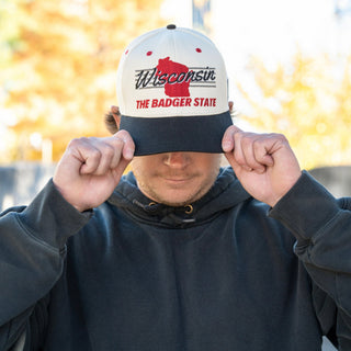 Wisconsin Snapback - The Watt (Cream/Black) - Shells Vintage Hat Co.