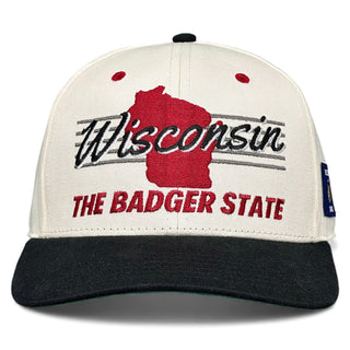 Wisconsin Snapback - The Watt (Cream/Black) - Shells Vintage Hat Co.