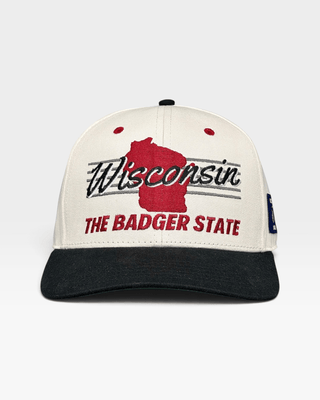 Wisconsin Snapback - The Watt (Cream/Black) - Shells Vintage Hat Co.