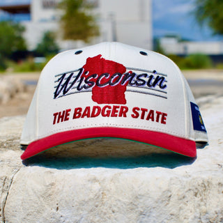 Wisconsin Snapback - The Watt (Cream/Red) - Shells Vintage Hat Co.