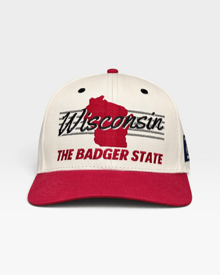Wisconsin Snapback - The Watt (Cream/Red) - Shells Vintage Hat Co.