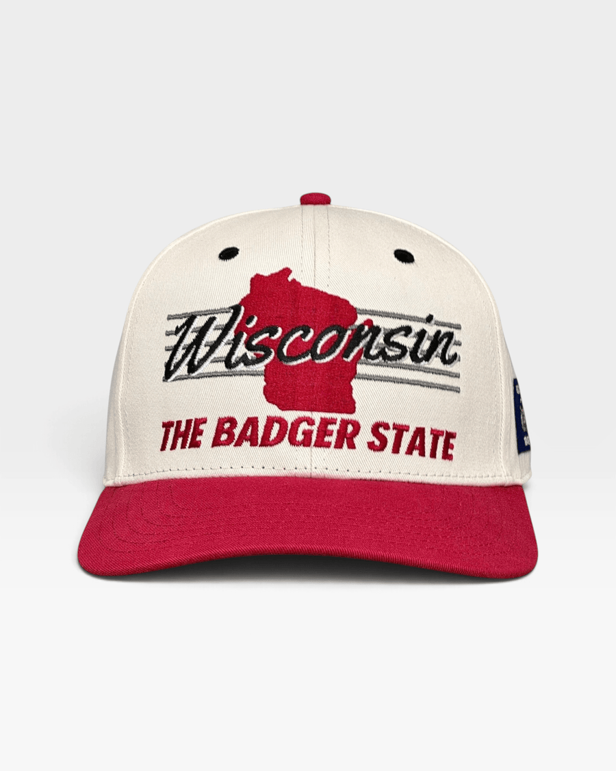 Wisconsin Snapback - The Watt (Cream/Red) - Shells Vintage Hat Co.