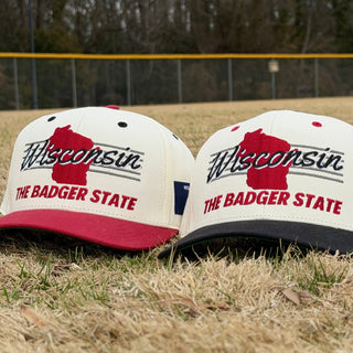 Wisconsin Snapback - The Watt (Cream/Red) - Shells Vintage Hat Co.