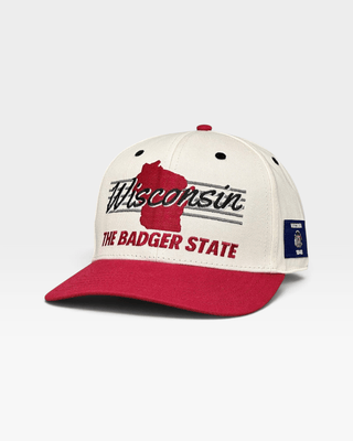 Wisconsin Snapback - The Watt (Cream/Red) - Shells Vintage Hat Co.