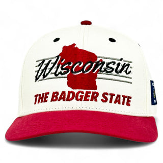 Wisconsin Snapback - The Watt (Cream/Red) - Shells Vintage Hat Co.
