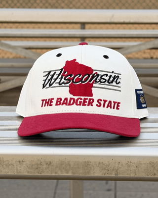 Wisconsin Snapback - The Watt (Cream/Red) - Shells Vintage Hat Co.