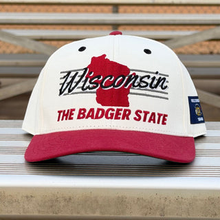 Wisconsin Snapback - The Watt (Cream/Red) - Shells Vintage Hat Co.