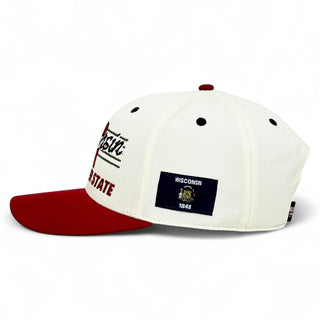 Wisconsin Snapback - The Watt (Cream/Red) - Shells Vintage Hat Co.