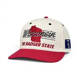 Wisconsin Snapback - The Watt (Cream/Red) - Shells Vintage Hat Co.